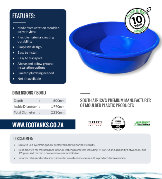 Eco Toddler round pool 1800l