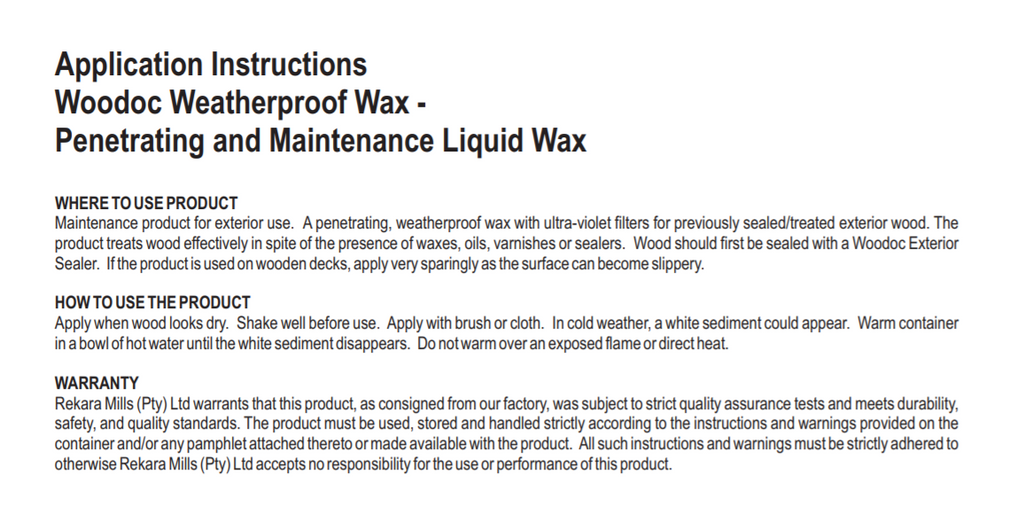 Woodoc Penetrating Weatherproof Wax (Prices From)