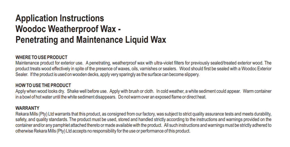 Woodoc Penetrating Weatherproof Wax (Prices From)