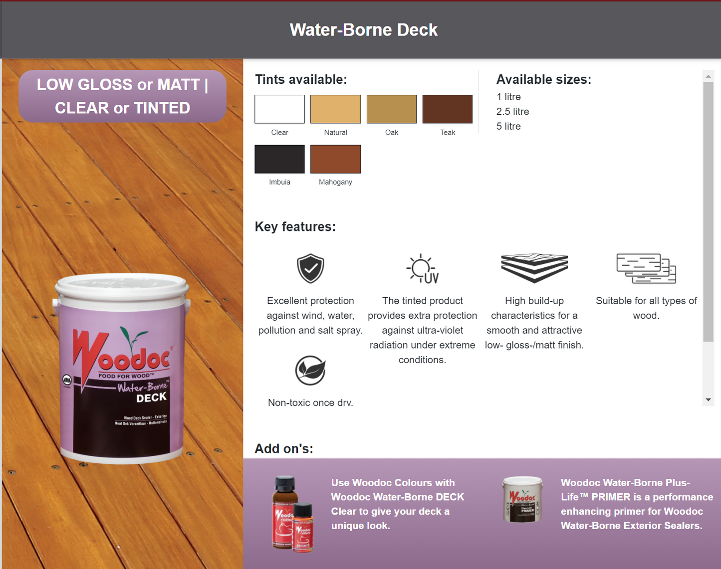 Woodoc Waterborne Deck