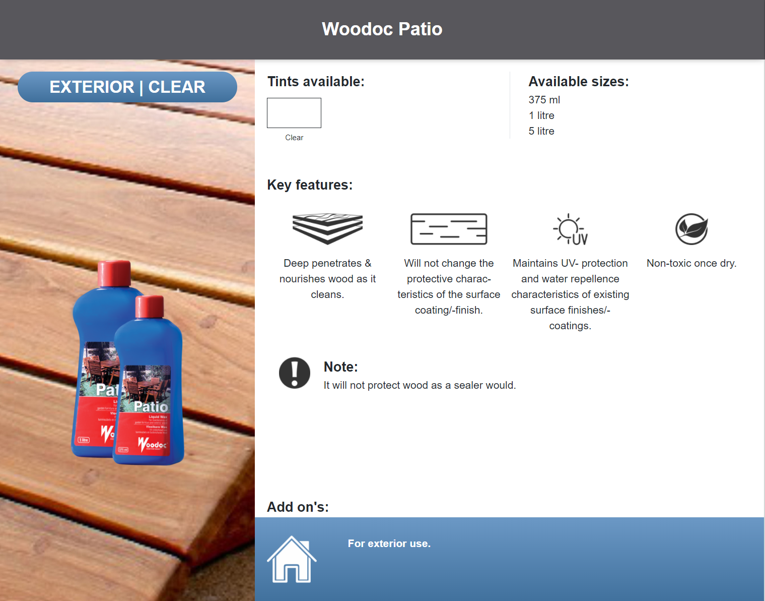 Woodoc Patio (Prices from)