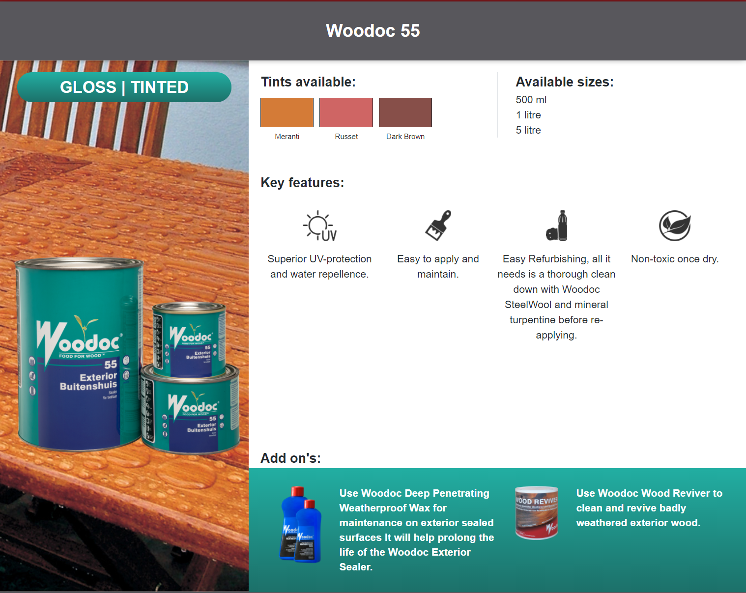Woodoc 55 (Prices from)