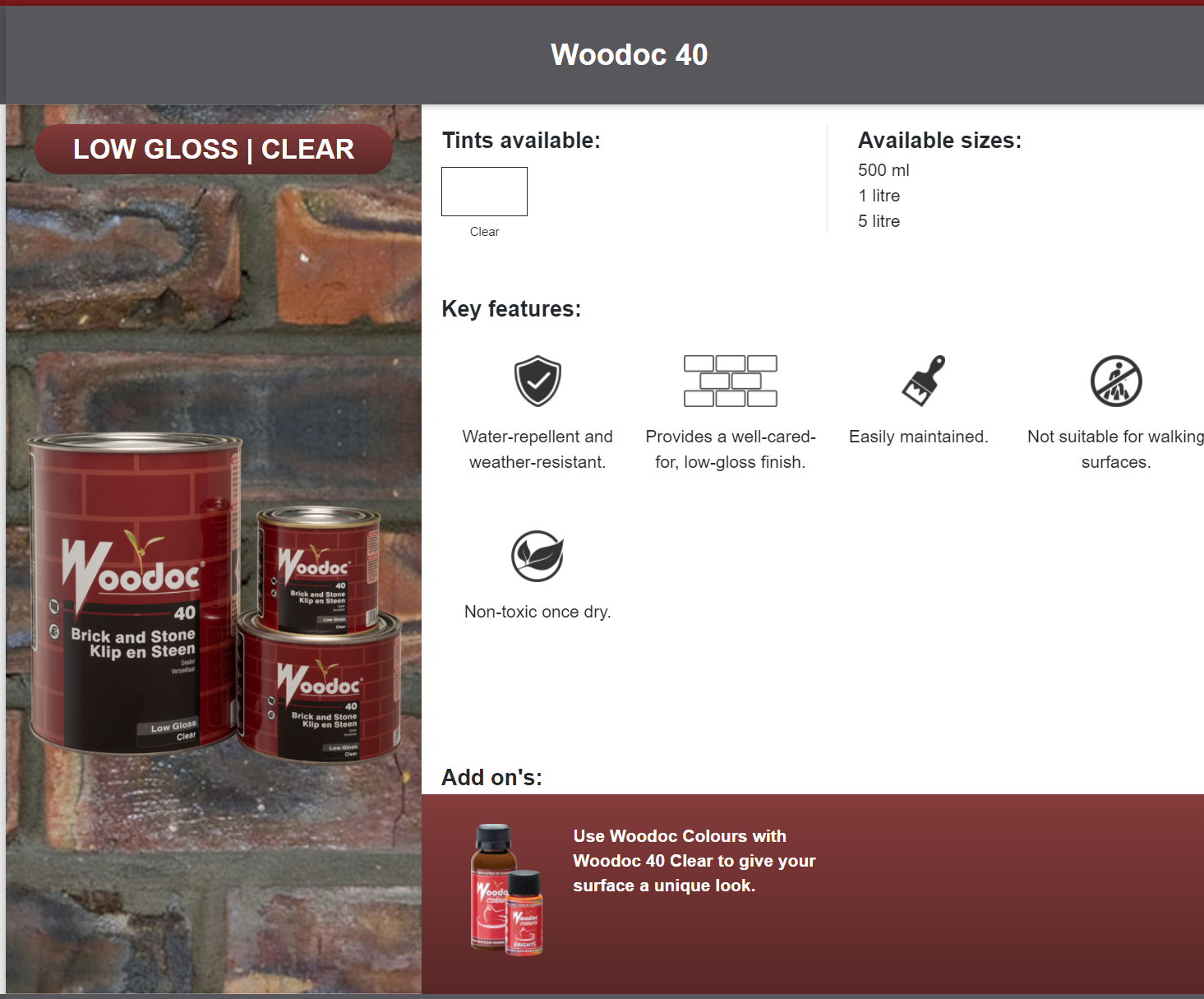 Woodoc 40 (Prices From)