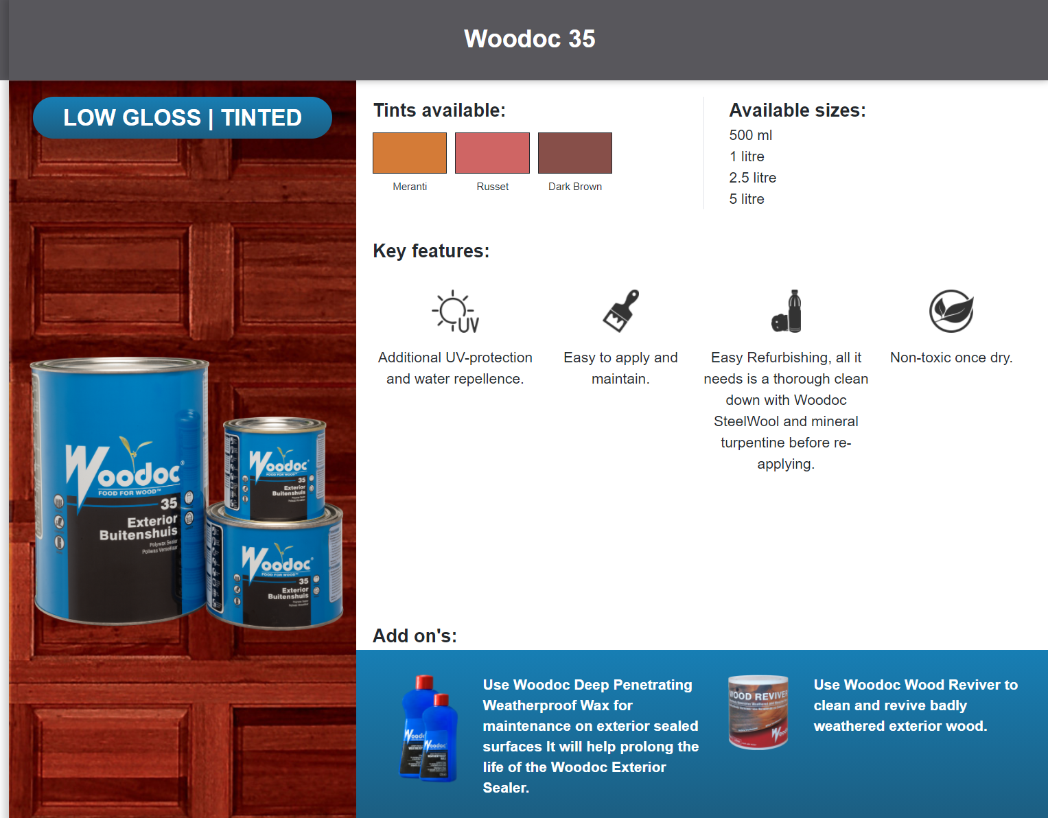Woodoc 35 (Prices from)
